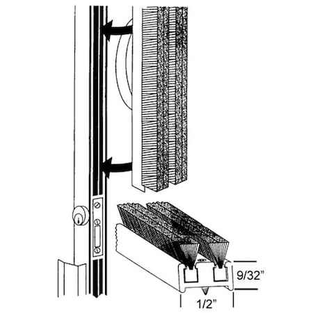 Strybuc 84in Black Door Astragal Seal 63-500